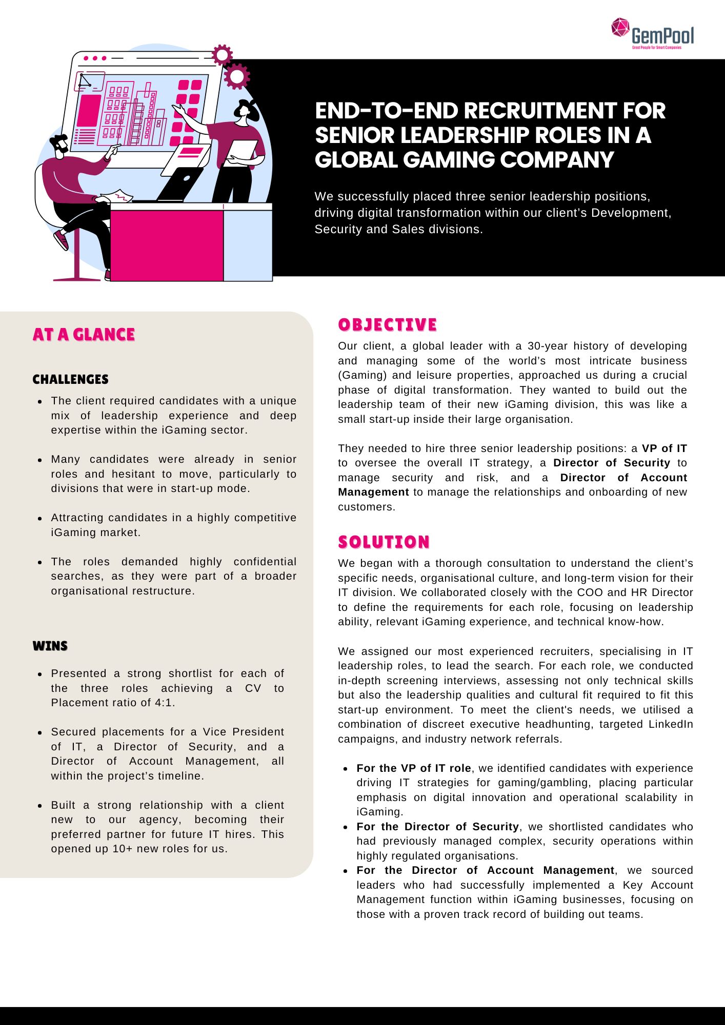 End-to-End Recruitment for Senior Leadership Roles in a Global Gaming Company